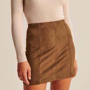 Vegan suede mini skirt